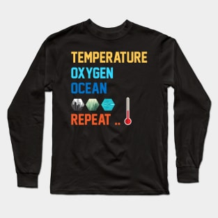 Terraforming Mars Temperature, Oxygen, Ocean, Repeat Board Game Graphic - Tabletop Gaming Long Sleeve T-Shirt